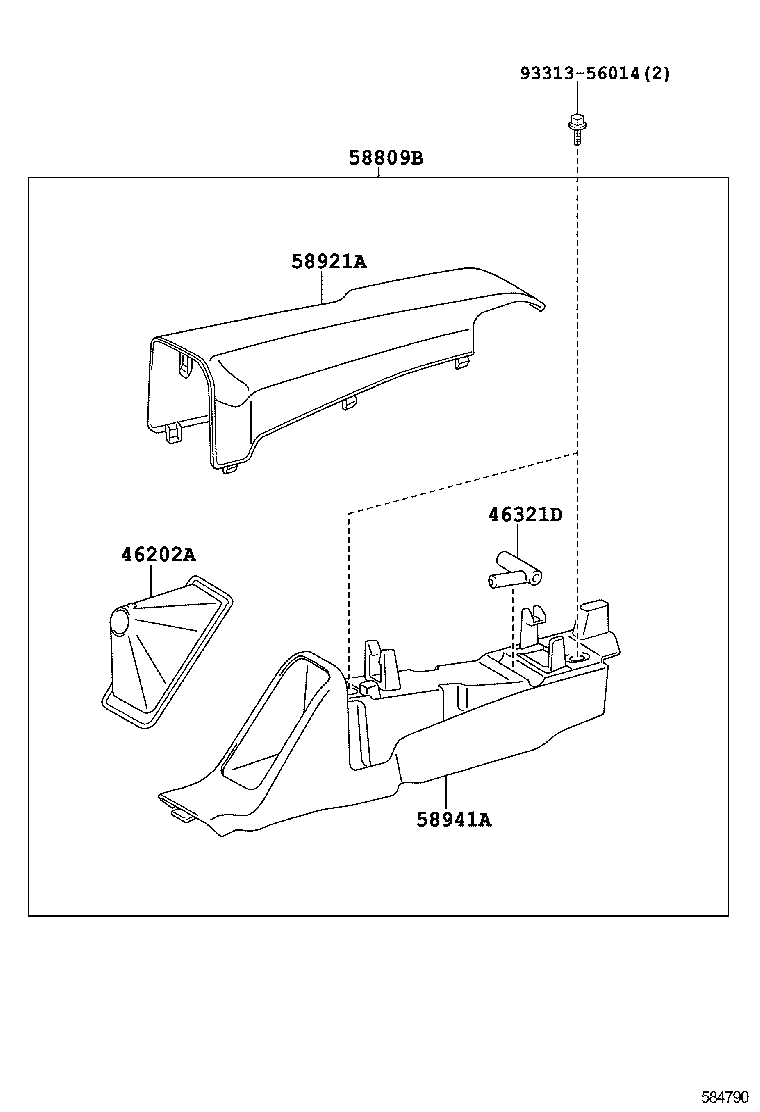 46321-37030 LEVER, PARKING BRAKE, CENTER product image