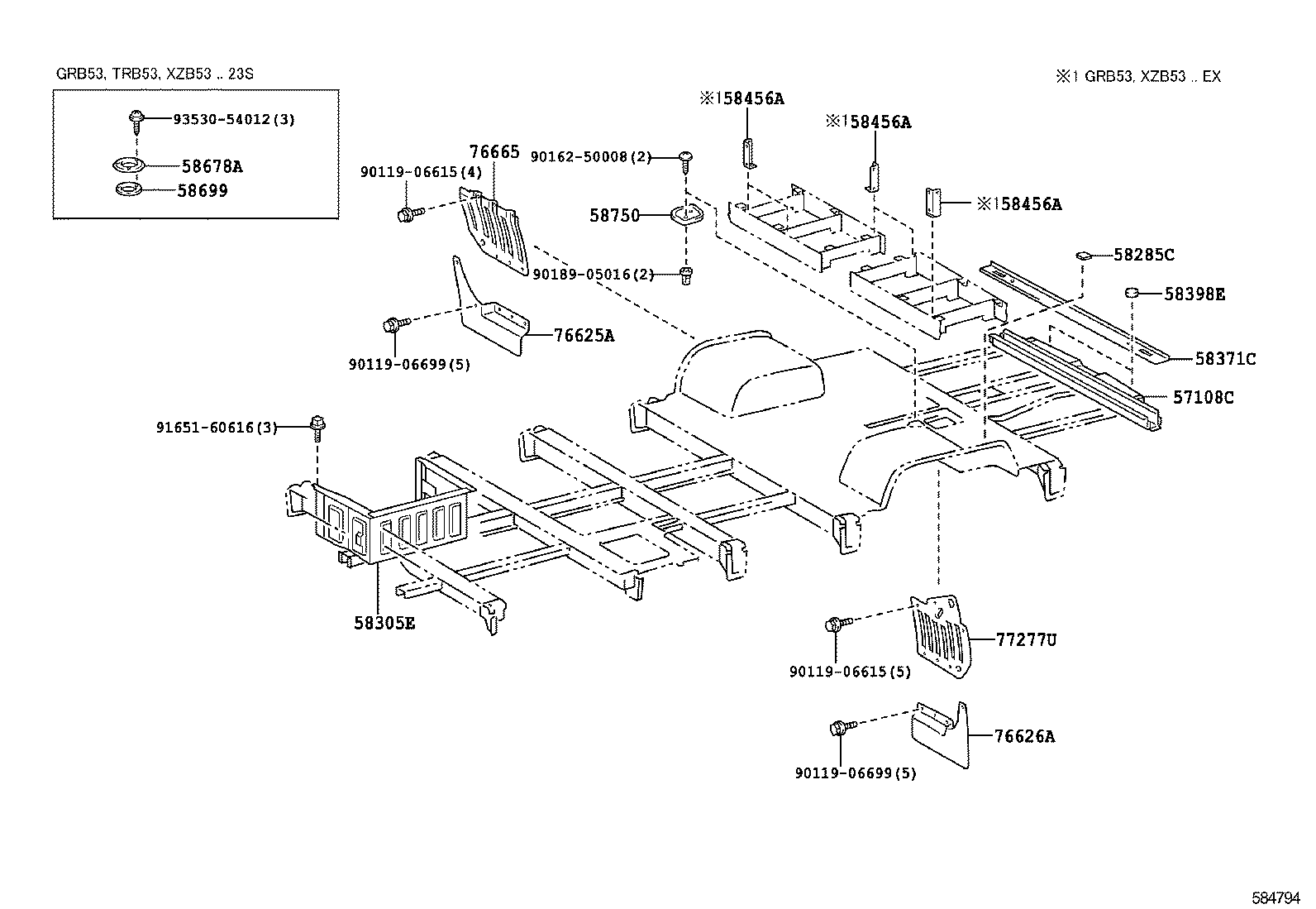 57104-0S040 CROSSMEMBER SUB-ASSY, FLOOR, NO.4 product image