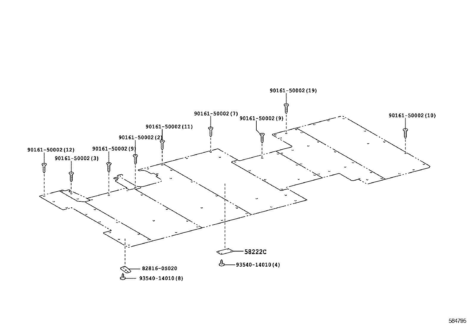 57104-0S040 CROSSMEMBER SUB-ASSY, FLOOR, NO.4 product image
