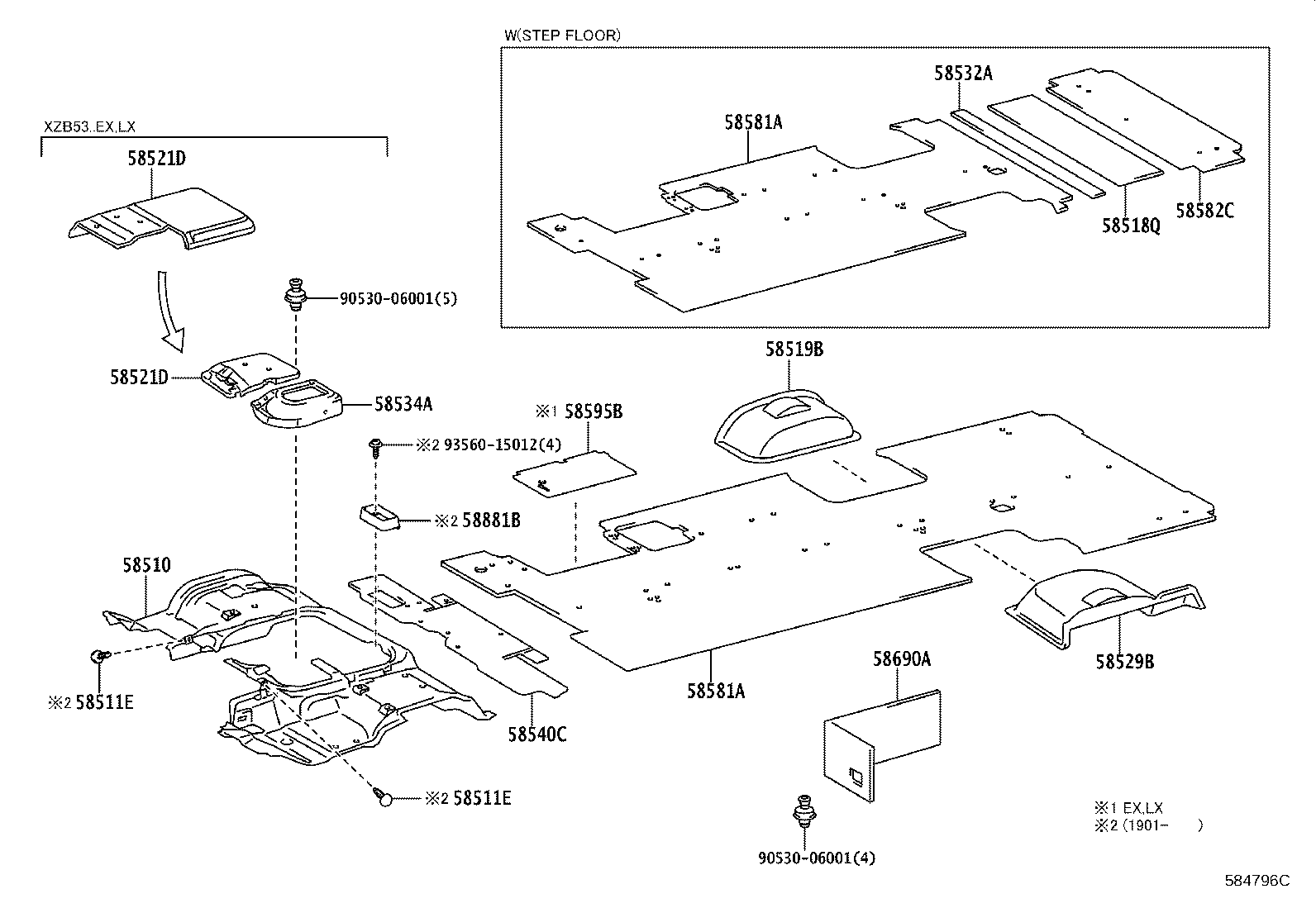 58581-0S281 MAT, REAR FLOOR product image