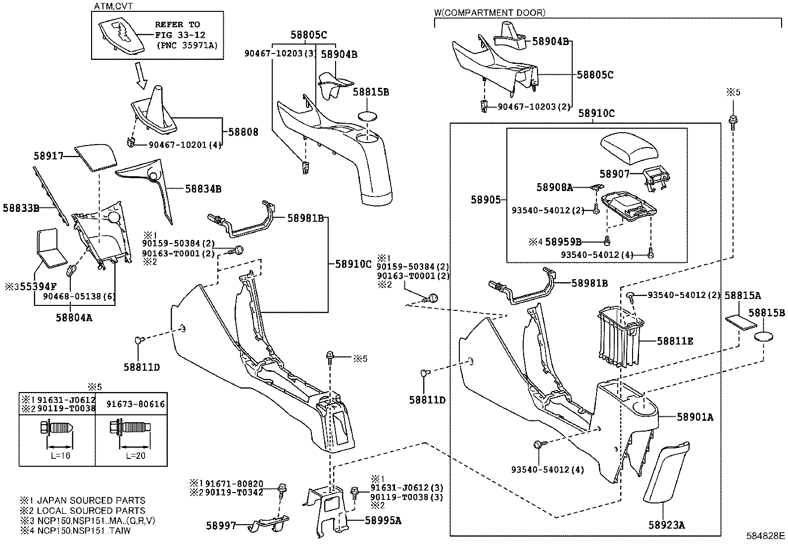 Toyota 58804-0D520 PANEL SUB-ASSY, CONSOLE, UPPER