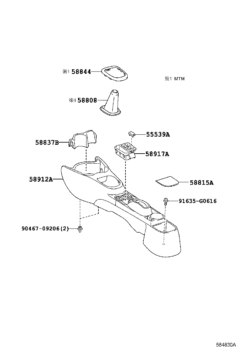 Toyota 58815-0D280 CARPET, CONSOLE BOX