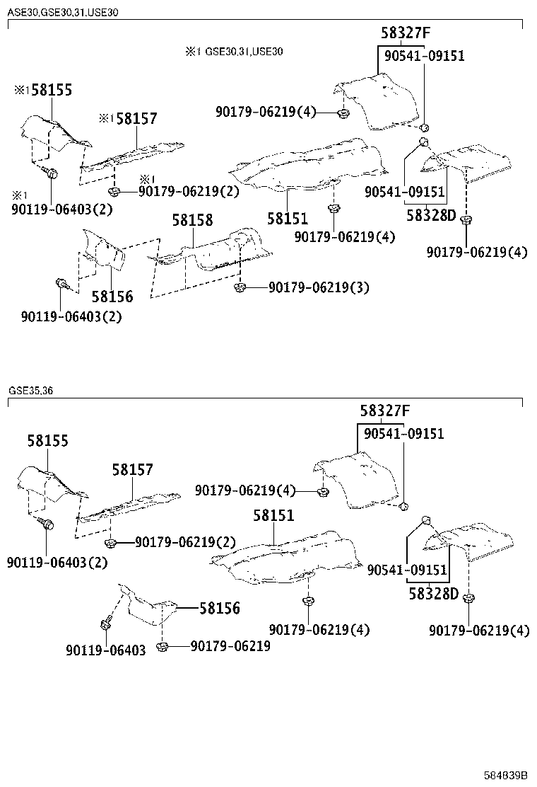 Toyota 58151-53040 INSULATOR, FRONT FLOOR HEAT, NO.1