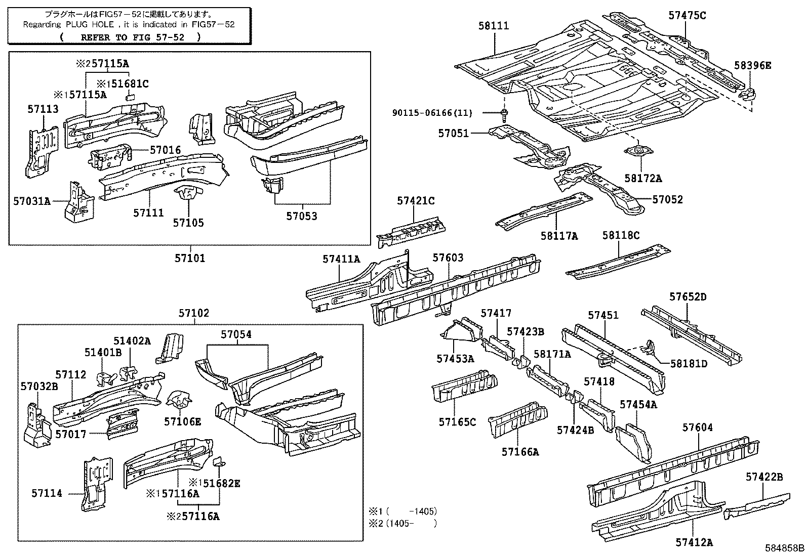 57101-28882 MEMBER SUB-ASSY, FRONT SIDE, RH product image