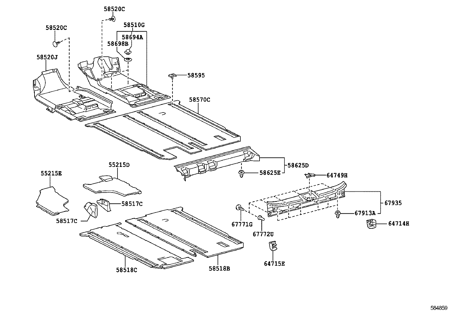 58518-28G10 MAT, REAR FLOOR, NO.2 product image