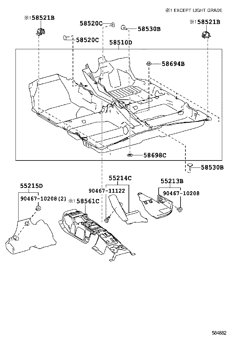 58521-02110 HOOK, FLOOR CARPET product image