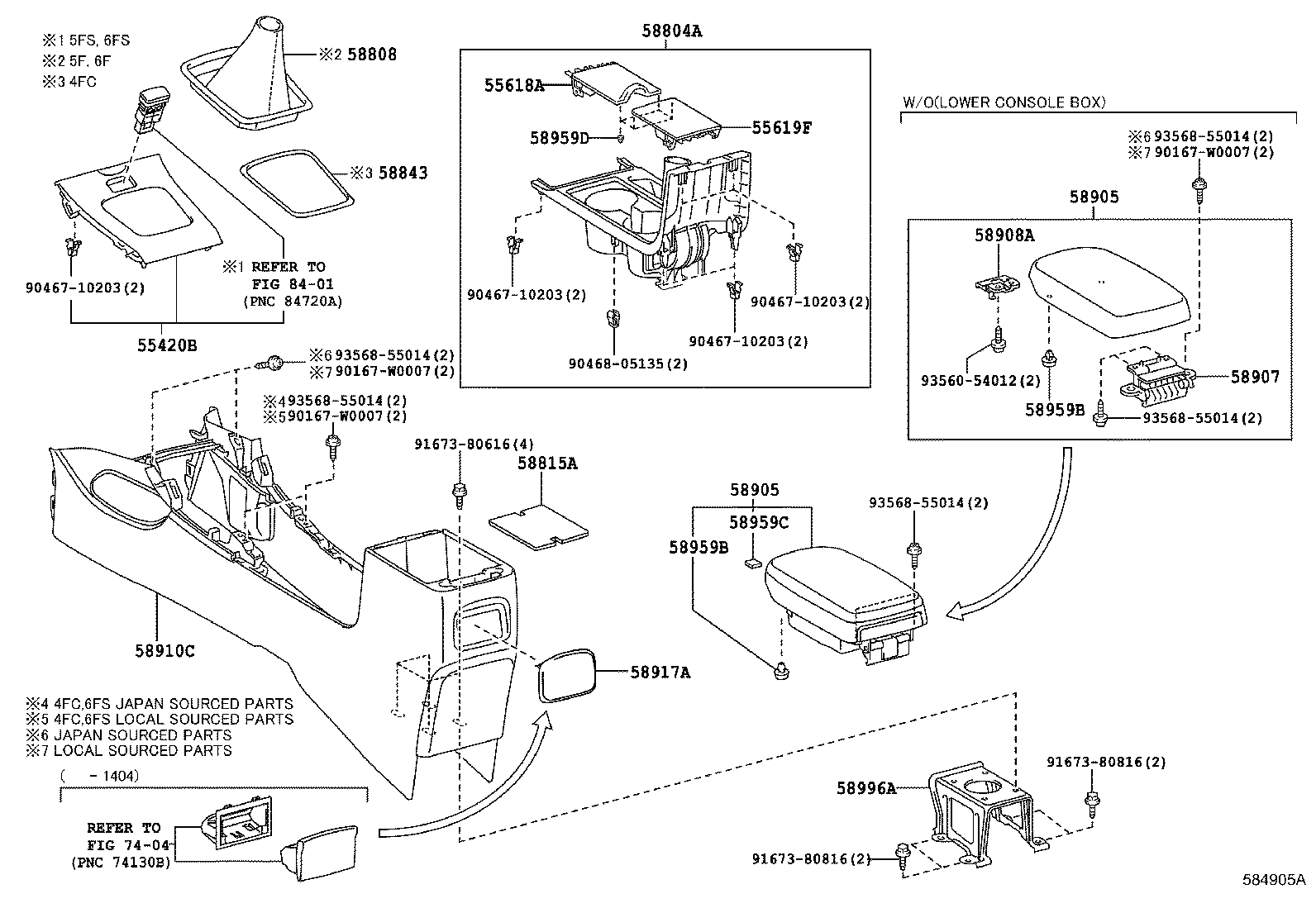 58910-02660-B0 BOX ASSY, CONSOLE, REAR product image