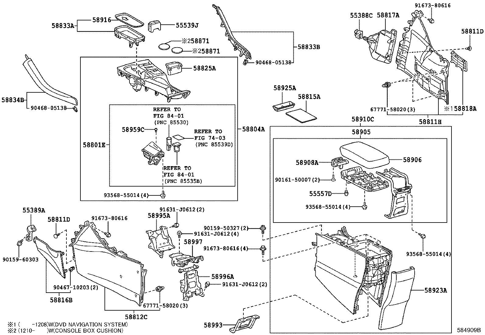 Toyota 58804-76091 PANEL SUB-ASSY, CONSOLE, UPPER