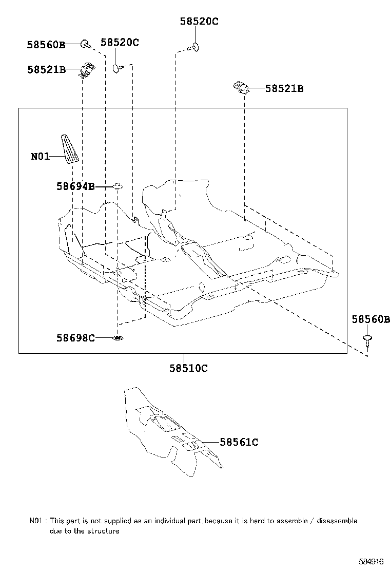 58510-02J70-C0 CARPET ASSY, FRONT FLOOR, FRONT product image