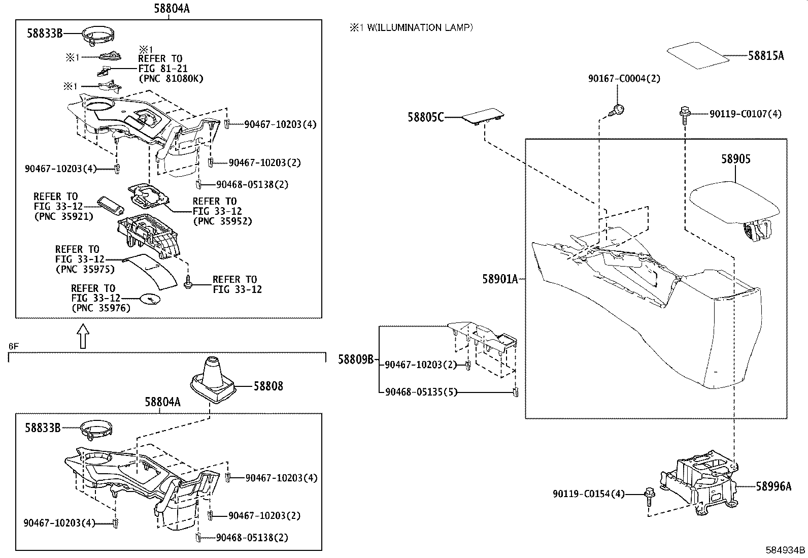 58833-0R050 GARNISH, CONSOLE UPPER PANEL, NO.1 product image