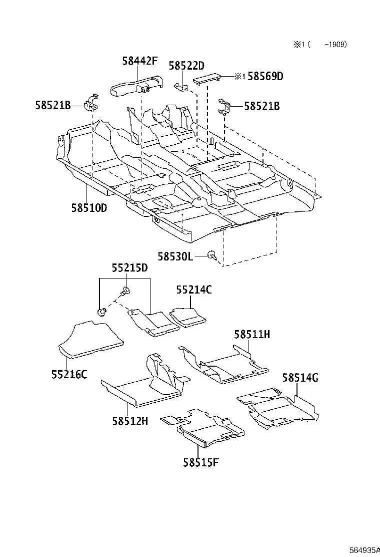 58513-12330 MAT, FLOOR, REAR RH product image