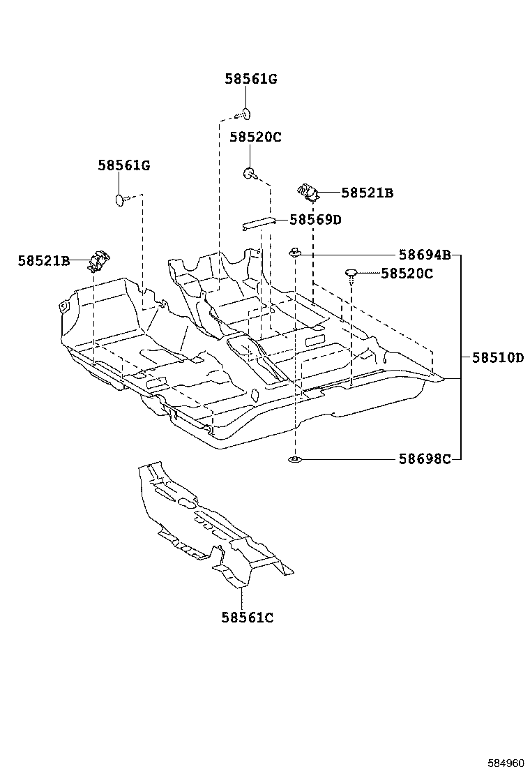 58521-02130 HOOK, FLOOR CARPET product image