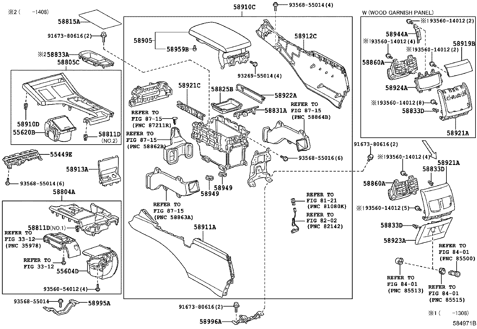 58804-33781 PANEL SUB-ASSY, CONSOLE, UPPER product image