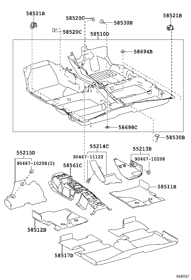 58561-02300 SILENCER, FRONT FLOOR, NO.1 product image