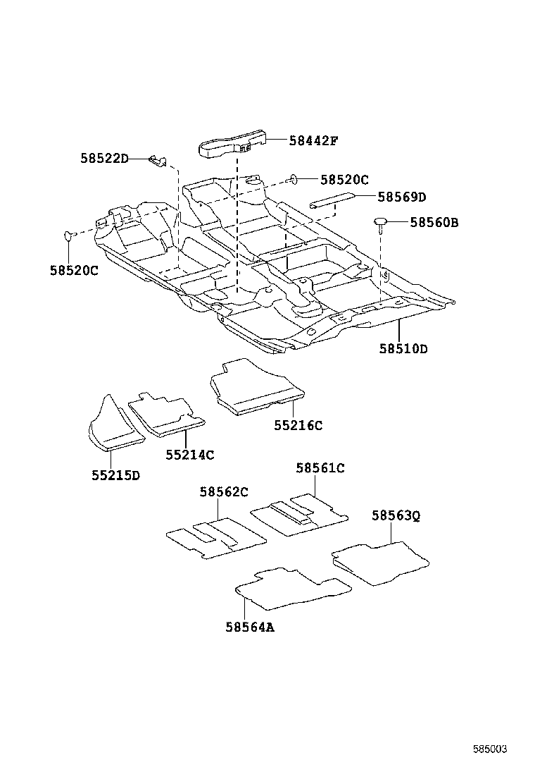55216-0D100 PAD, DASH PANEL INSULATOR, NO.4 product image