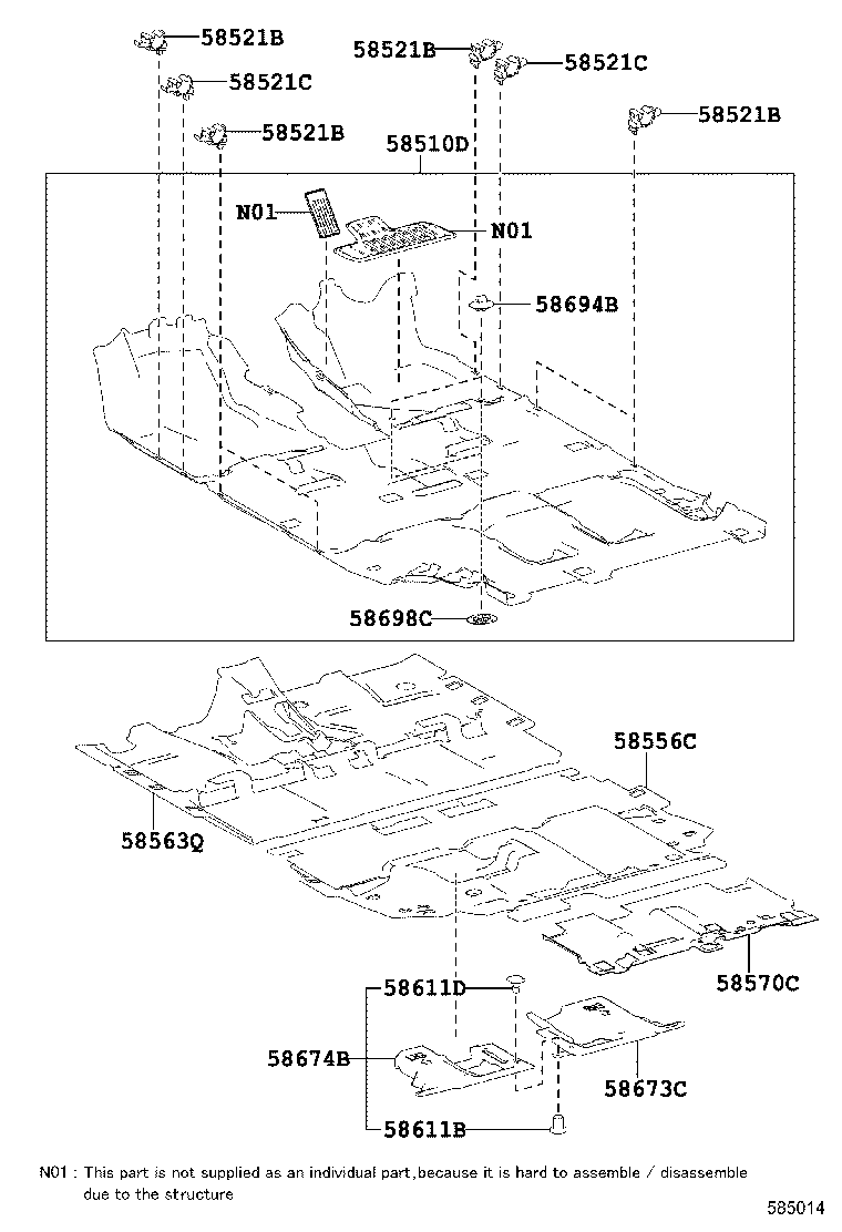 58563-0E010 SILENCER, FRONT FLOOR, NO.3 product image