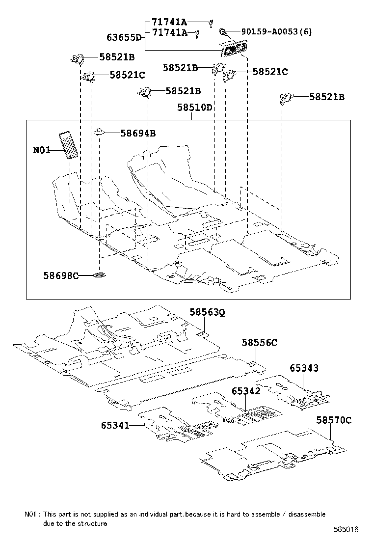 65341-0E020 BOARD, FLOOR, NO.1 product image