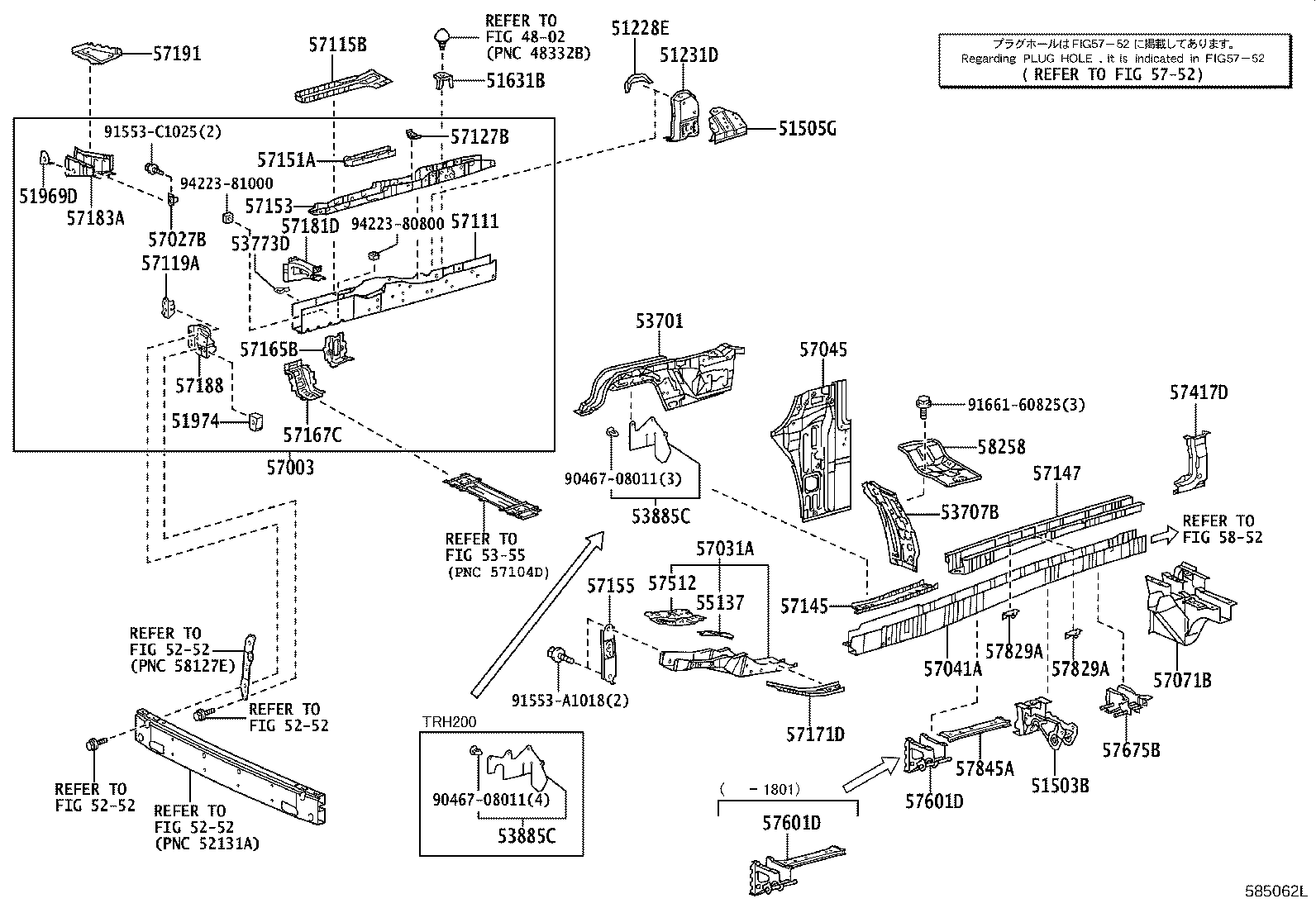 51505-26101 SUPPORT SUB-ASSY, UPPER CONTROL ARM, RH product image
