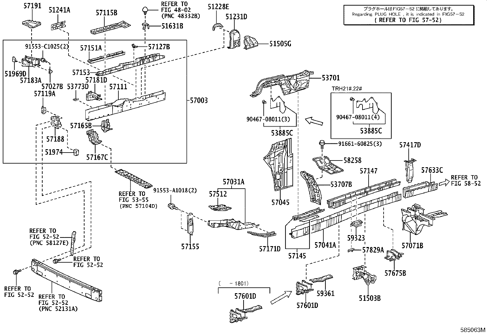 51505-26101 SUPPORT SUB-ASSY, UPPER CONTROL ARM, RH product image