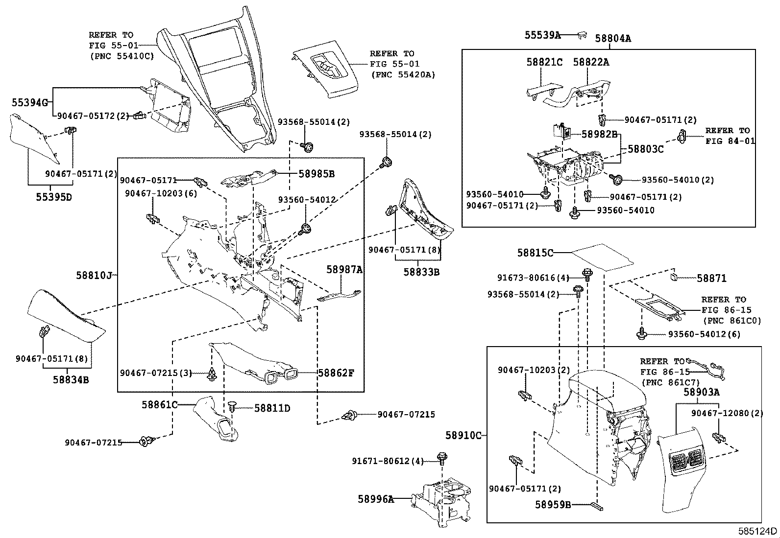 58910-48380 BOX ASSY, CONSOLE, REAR product image