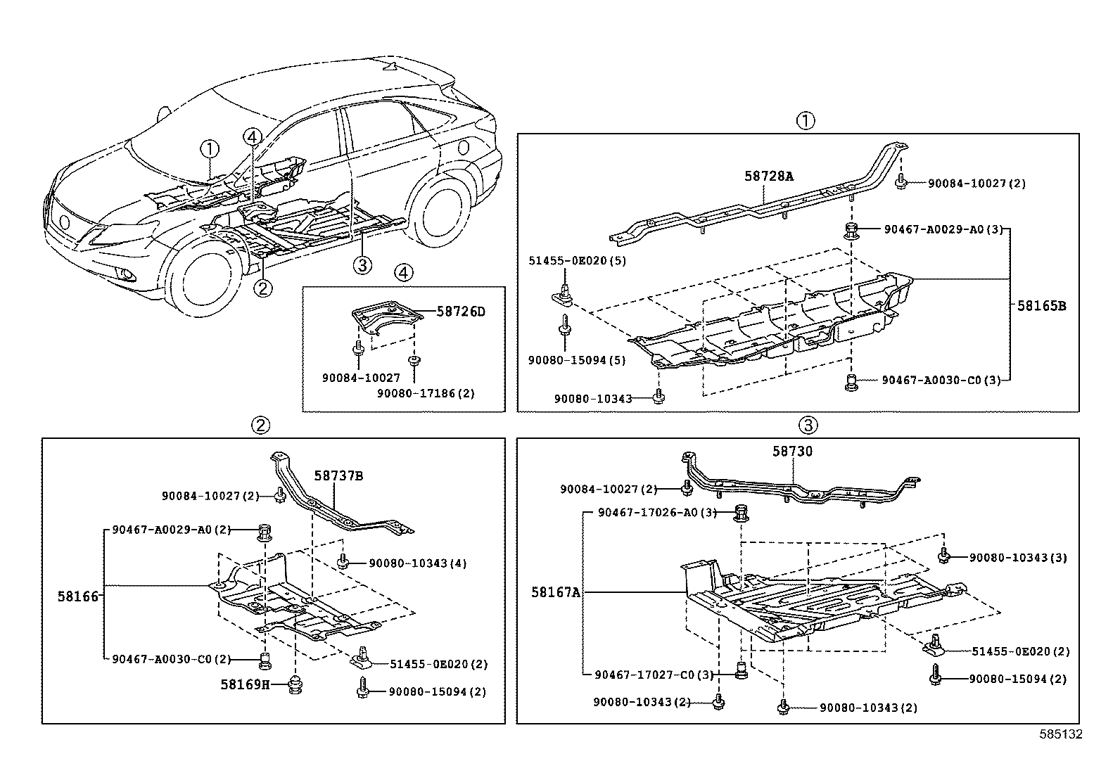 58013-0E021 SUPPORT, SHIFT & SELECT LEVER product image