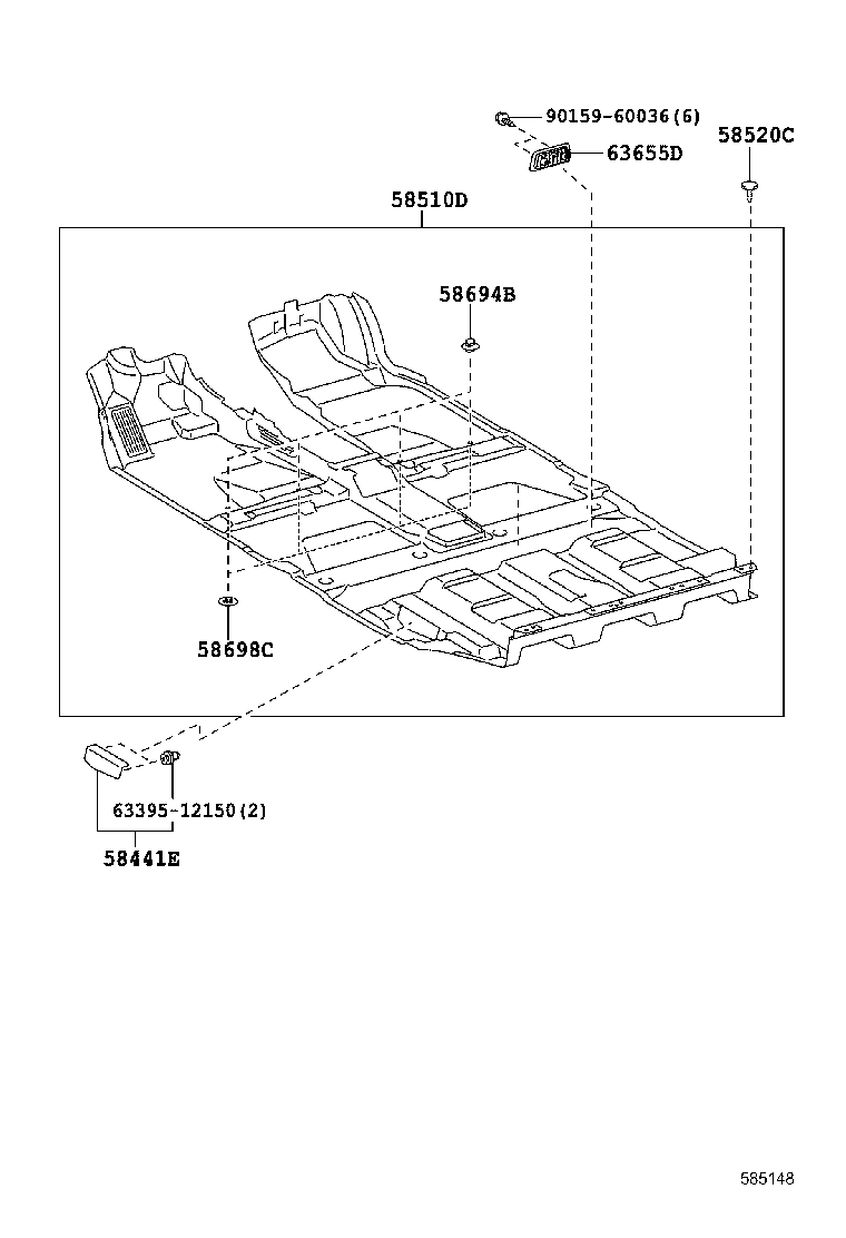 58510-0E280-B0 CARPET ASSY, FLOOR, FRONT product image