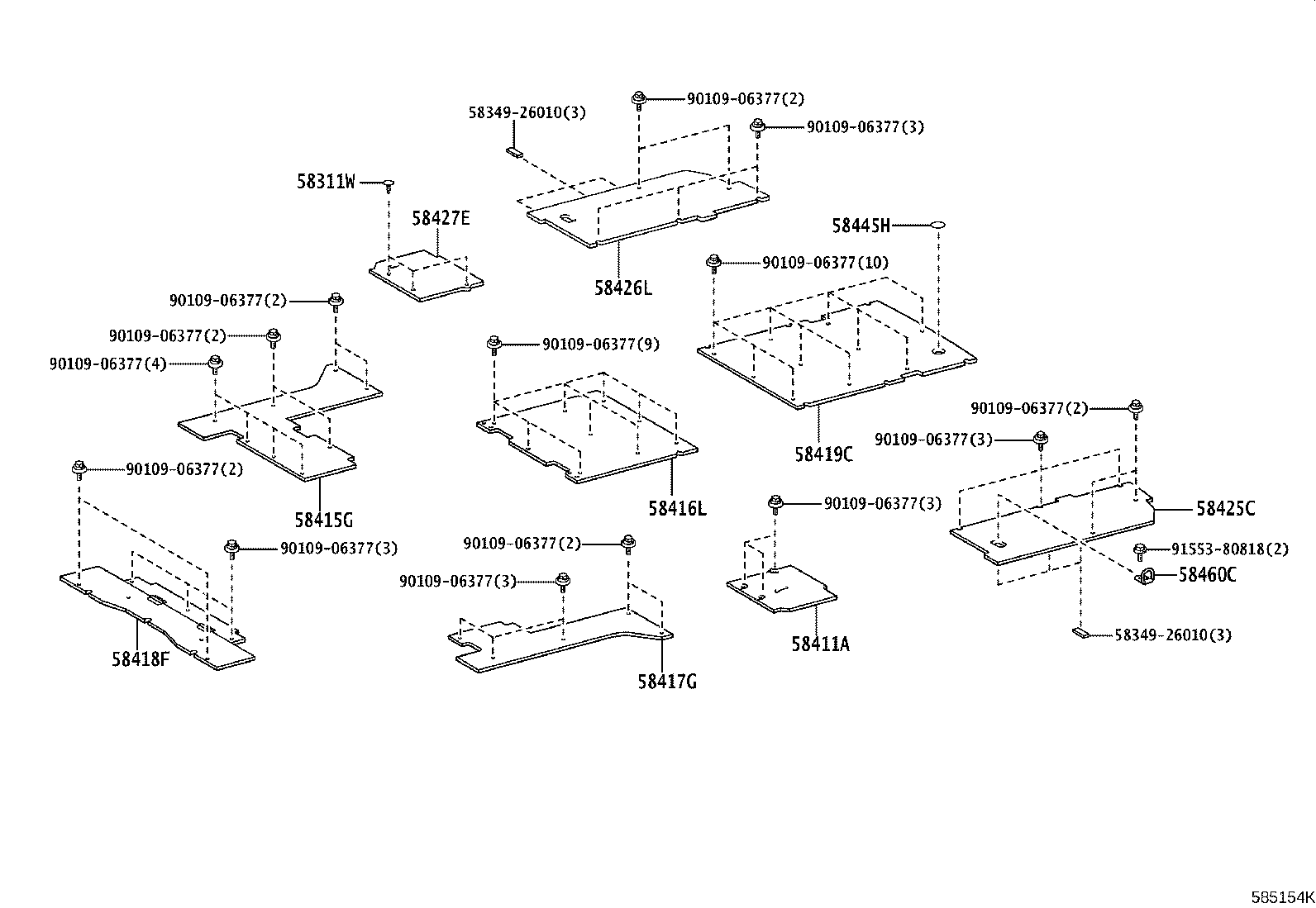 57066-26151 MEMBER SUB-ASSY, REAR FLOOR CROSS, NO.6 product image