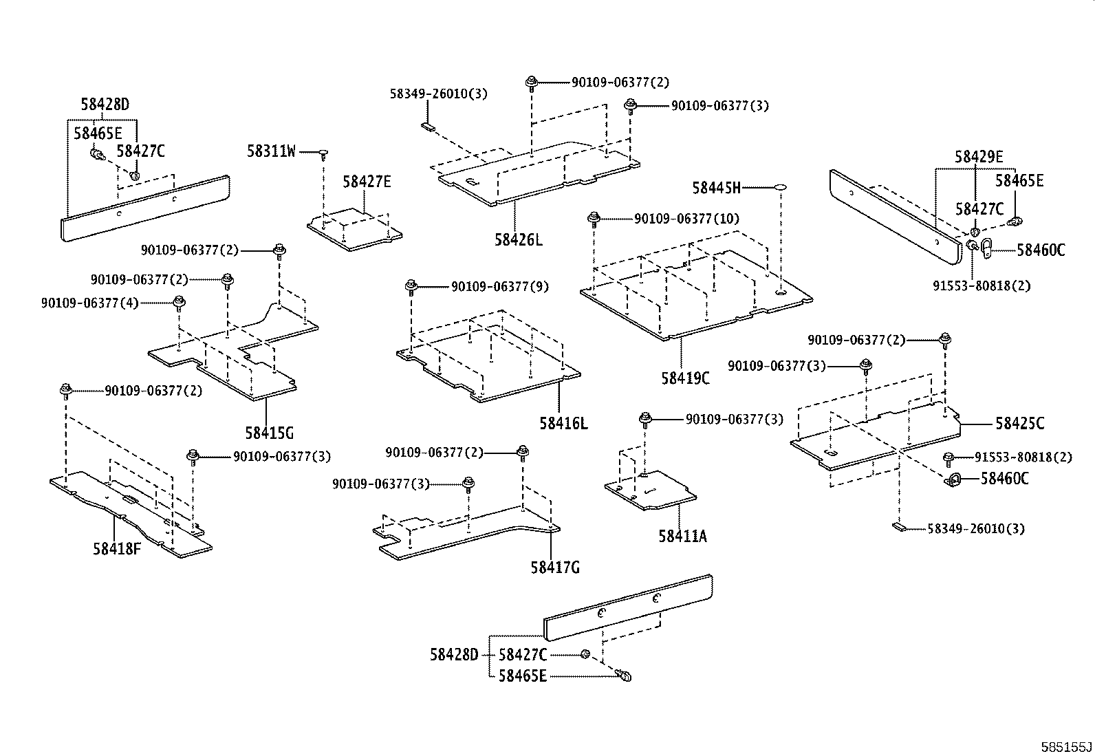 57066-26151 MEMBER SUB-ASSY, REAR FLOOR CROSS, NO.6 product image