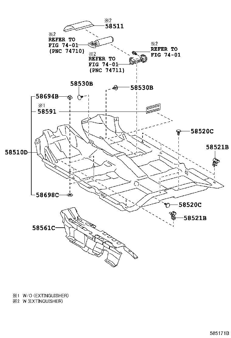 58561-02340 SILENCER, FRONT FLOOR, NO.1 product image