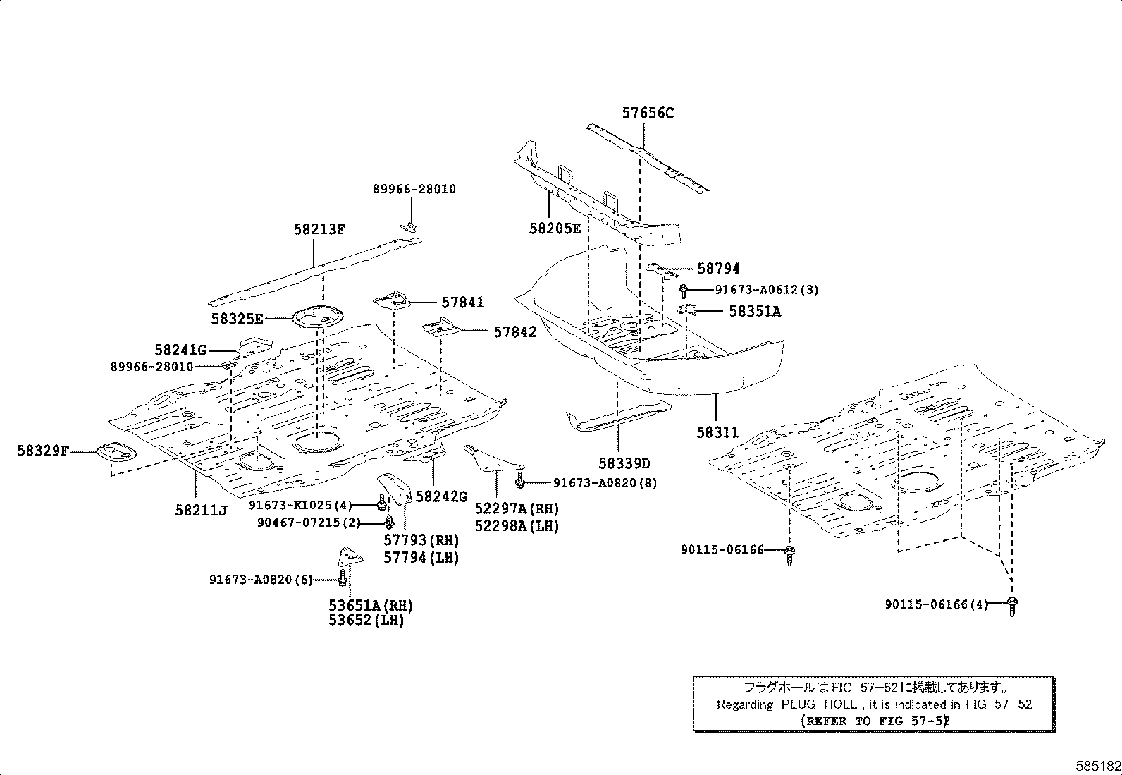 57005-28220 MEMBER, REAR FLOOR CROSS, NO.2 product image