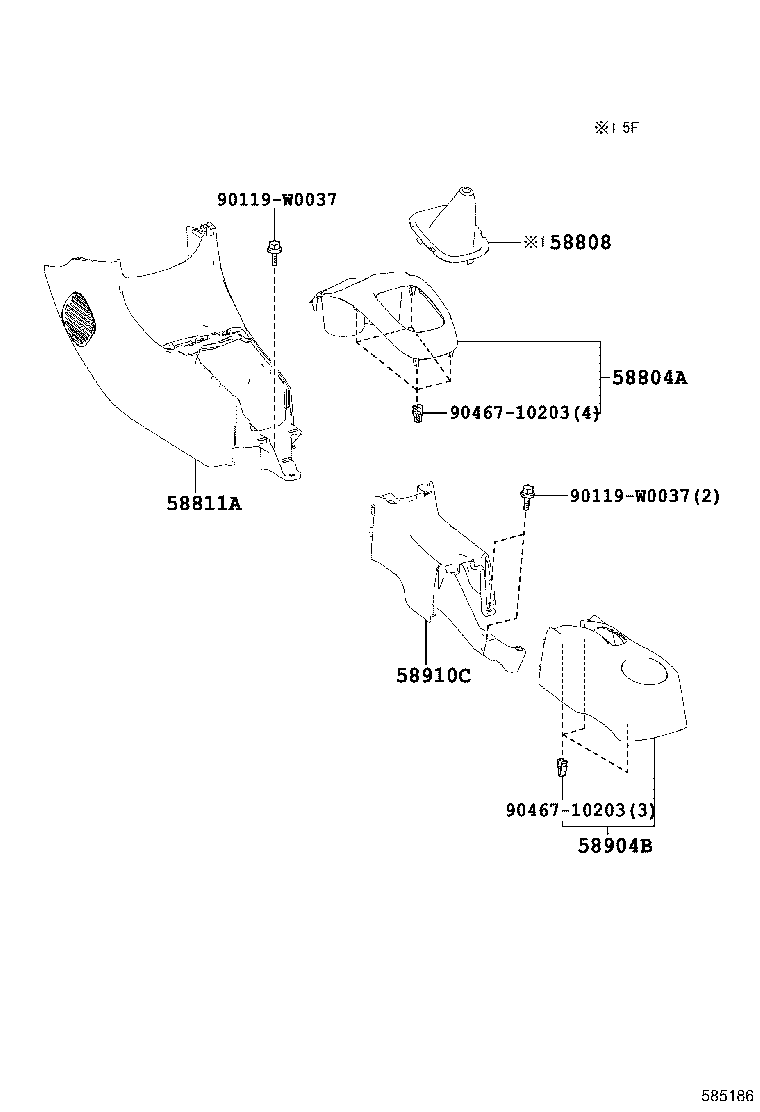 58910-0H010-B0 BOX ASSY, CONSOLE, REAR product image