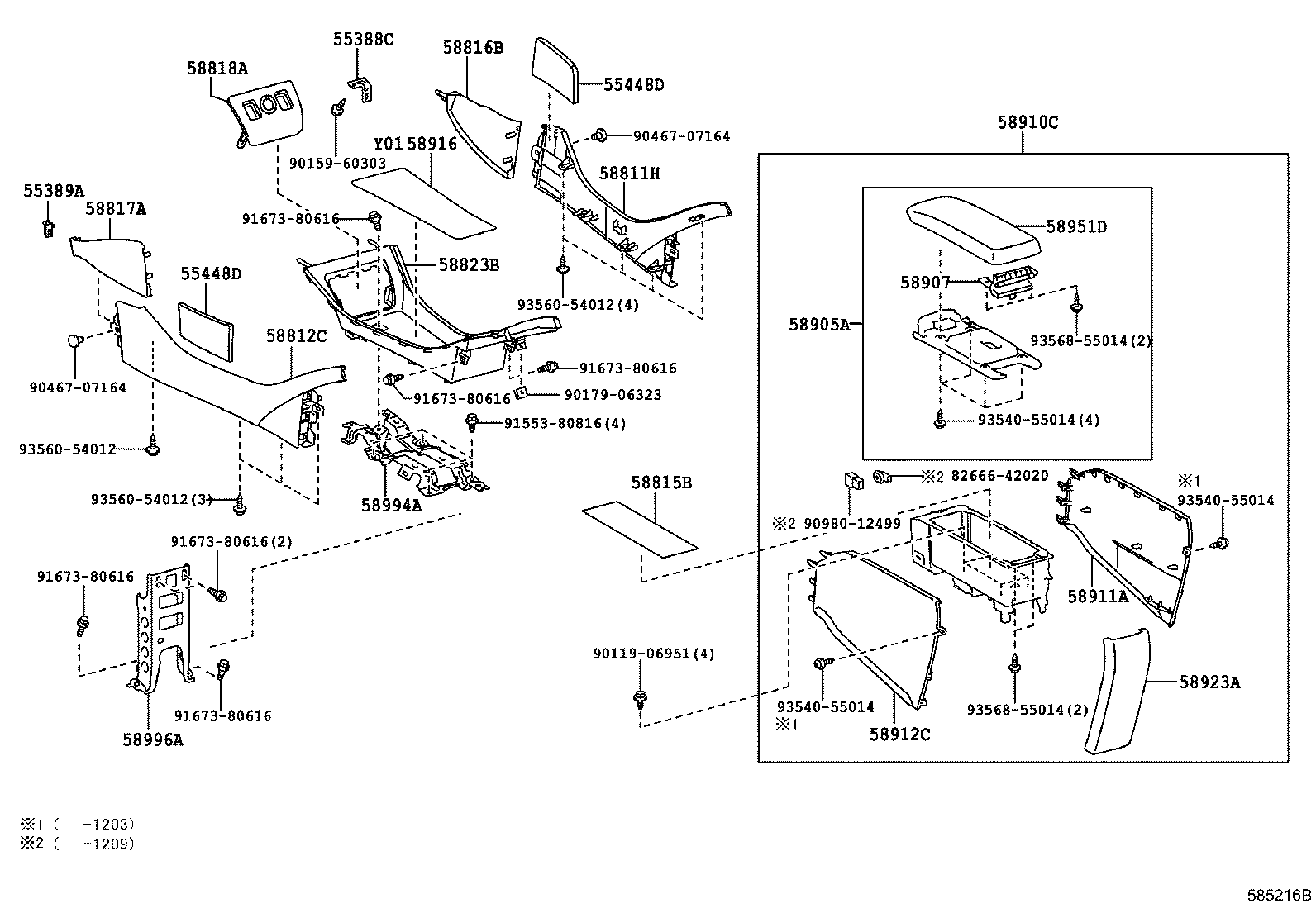 58818-47110-C0 COVER, CONSOLE BOX, FR product image