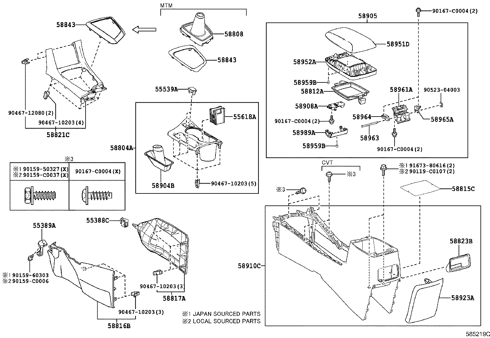 58910-02630-C0 BOX ASSY, CONSOLE, REAR product image
