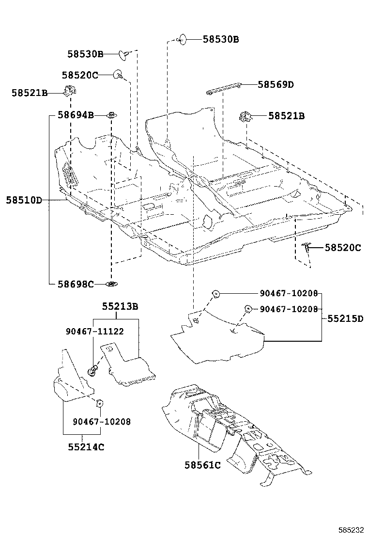 58561-02370 SILENCER, FRONT FLOOR, NO.1 product image