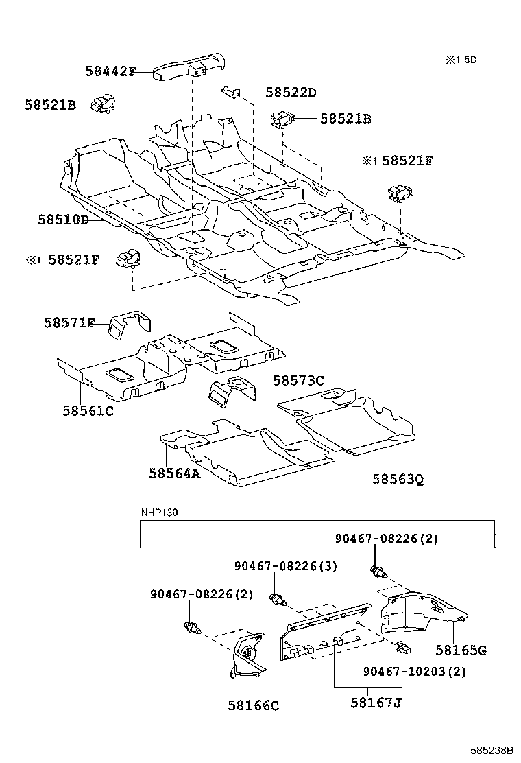 58510-0DC40 CARPET ASSY, FLOOR, FRONT product image
