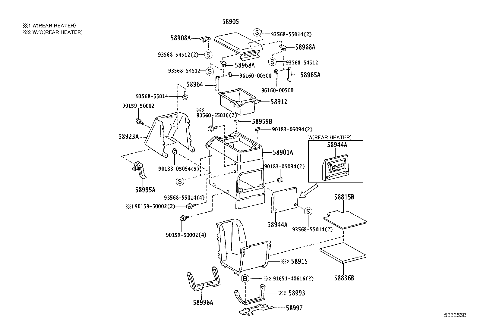 Toyota 58804-60Q60-C0 PANEL SUB-ASSY, CONSOLE, UPPER