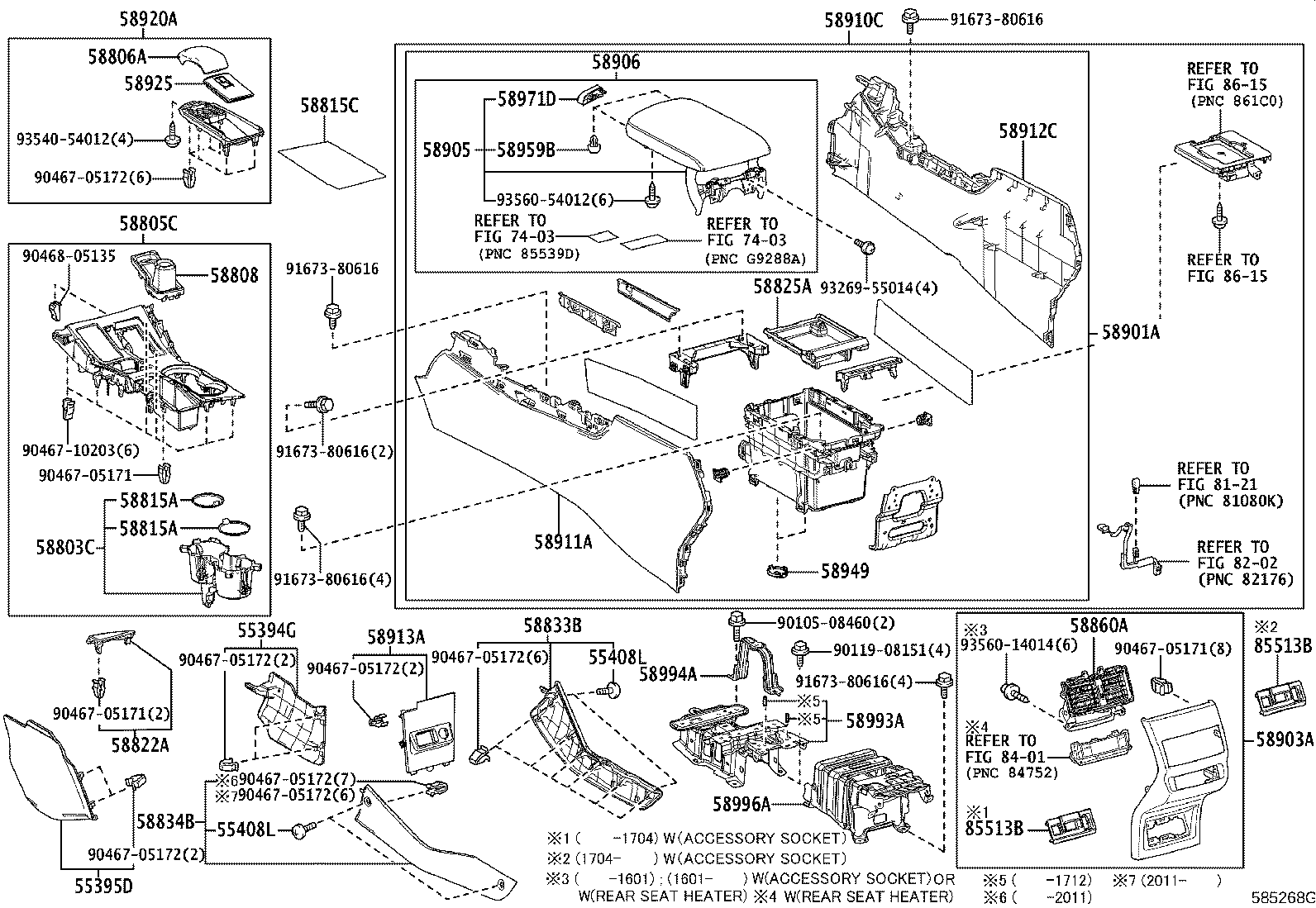 Toyota 58803-78010 BOX SUB-ASSY, CONSOLE CUP HOLDER