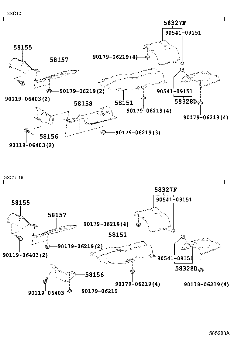 Toyota 58151-24060 INSULATOR, FRONT FLOOR HEAT, NO.1