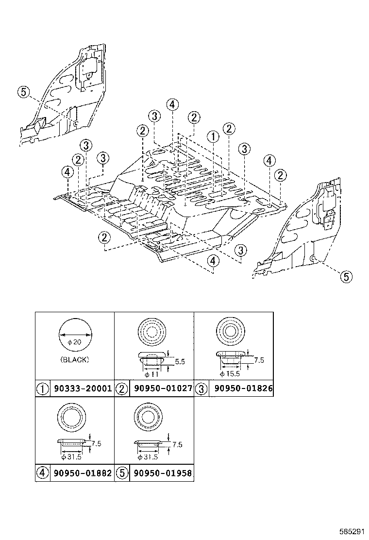 58012-60090 PANEL SUB-ASSY, FLOOR PANEL SIDE, LH product image