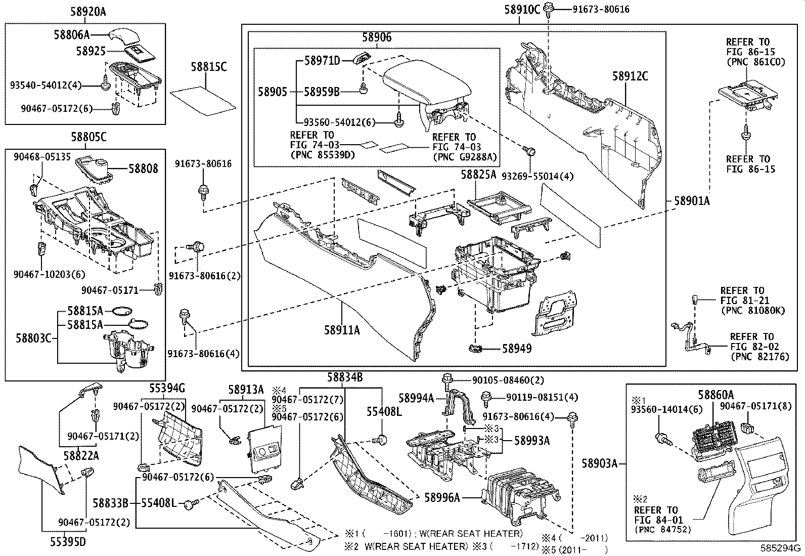 58910-78044-C6 BOX ASSY, CONSOLE, REAR product image