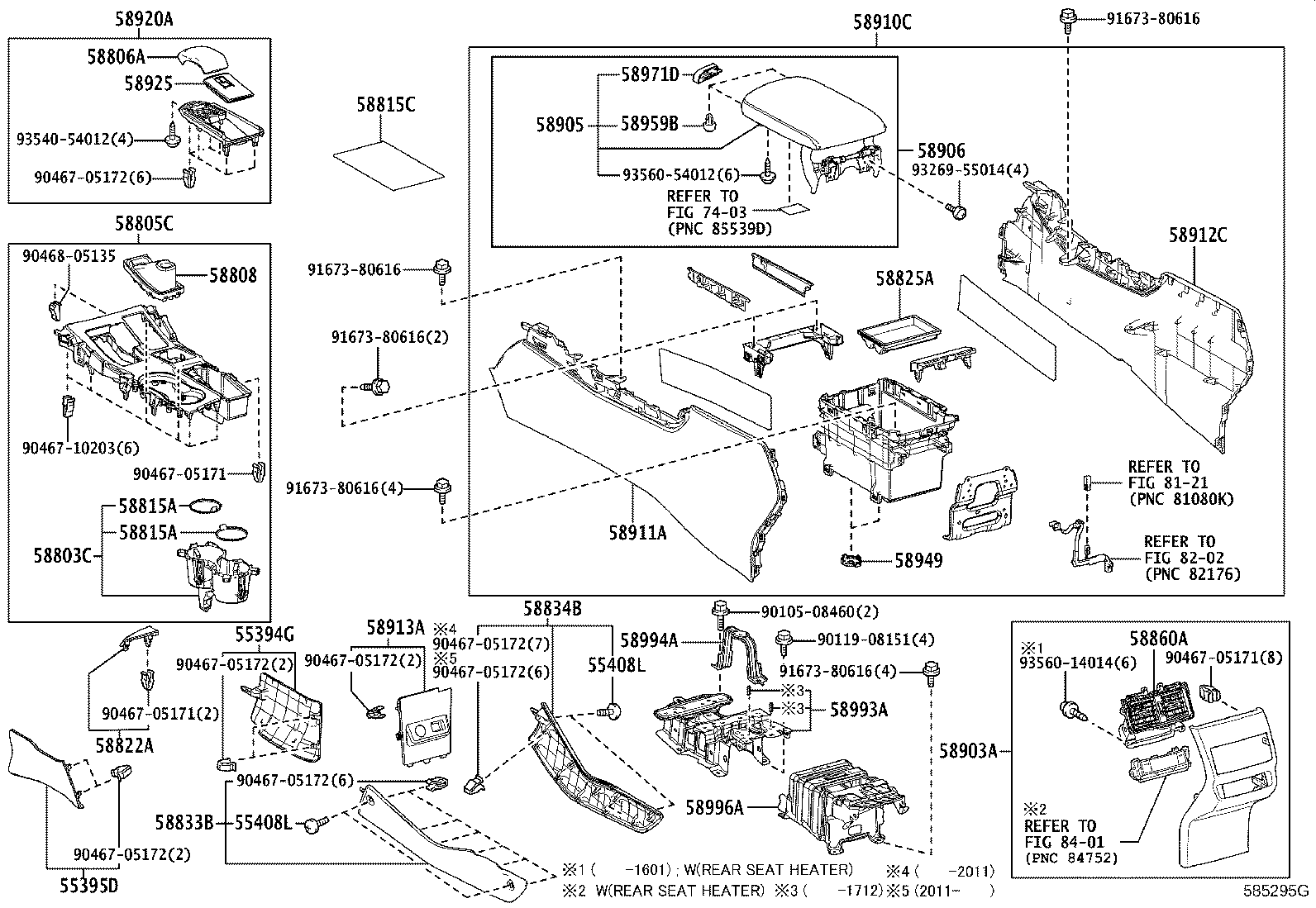 58910-78044-C6 BOX ASSY, CONSOLE, REAR product image