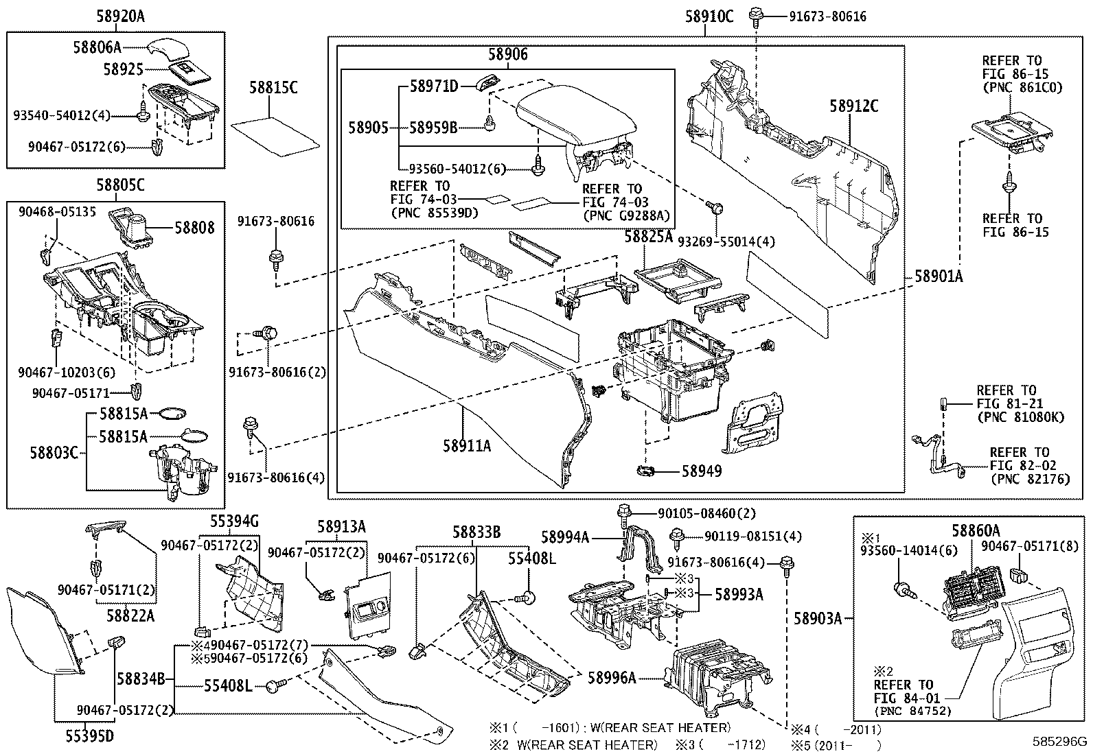 58910-78044-C6 BOX ASSY, CONSOLE, REAR product image