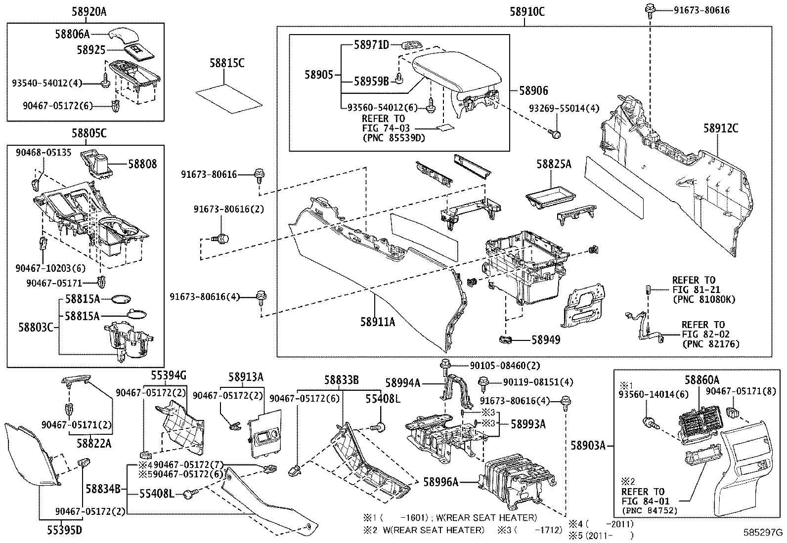 58910-78044-C6 BOX ASSY, CONSOLE, REAR product image