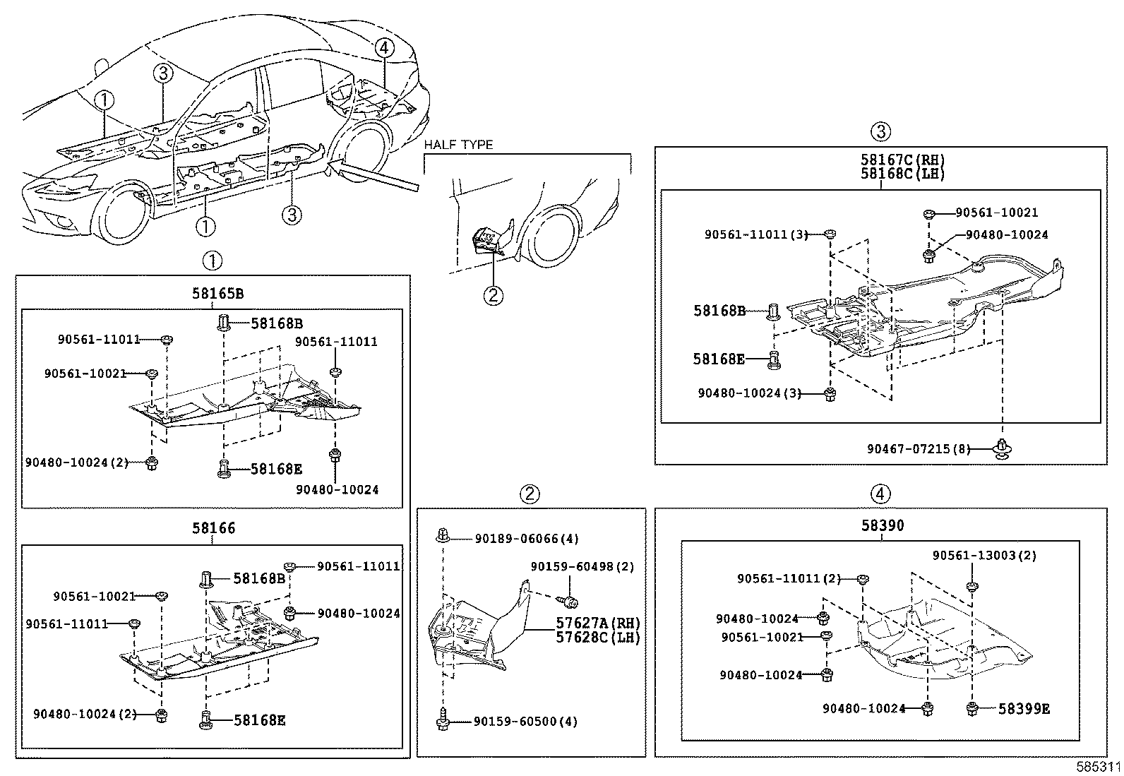 58112-24050 PAN, FRONT FLOOR, LH product image