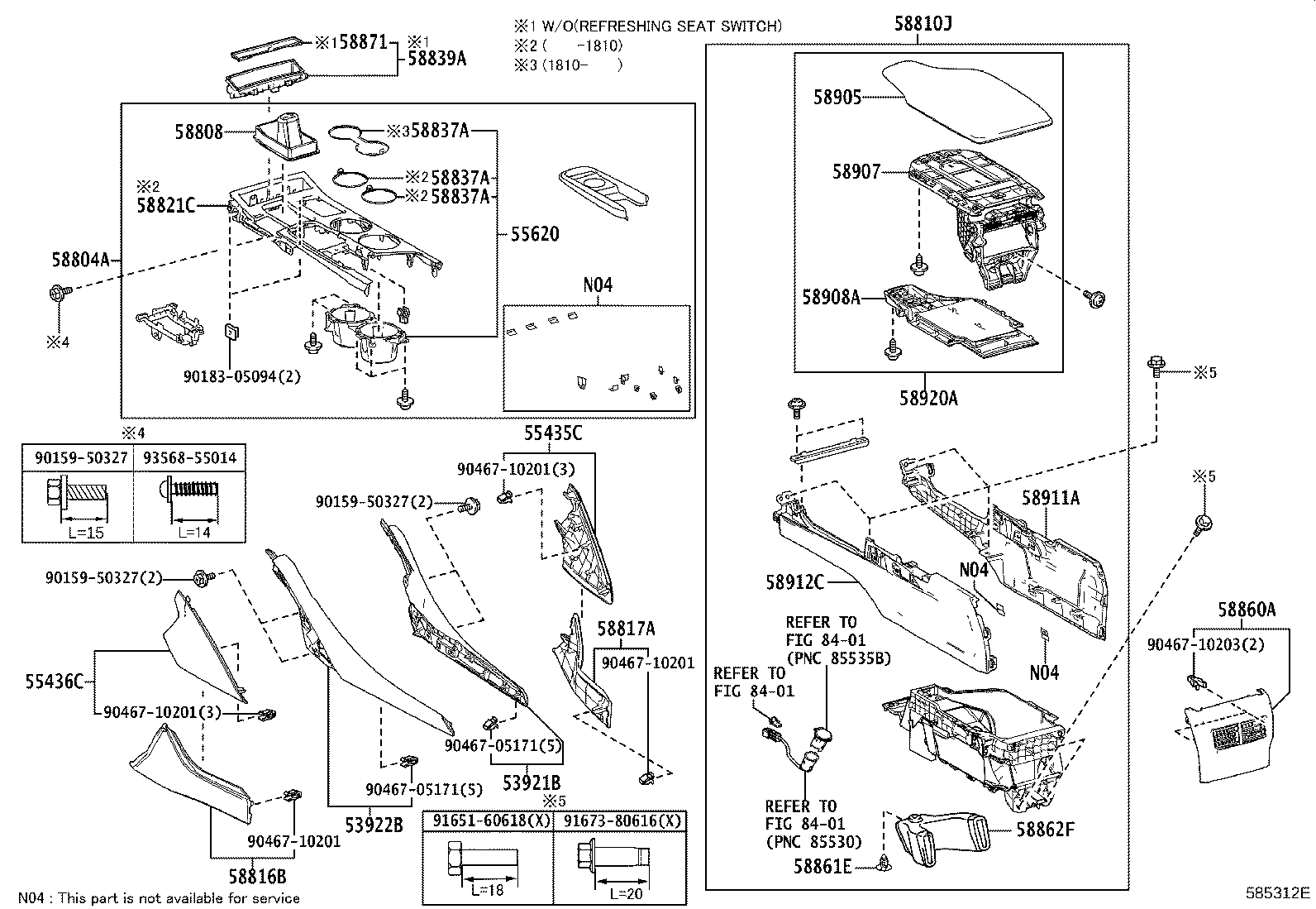 Toyota 58804-24210-C0 PANEL SUB-ASSY, CONSOLE, UPPER