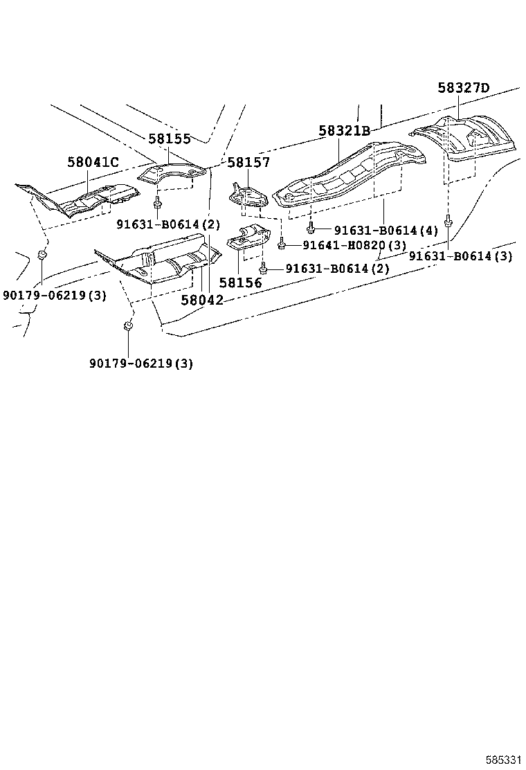 58327-60180 INSULATOR, MAIN MUFFLER HEAT, UPPER product image