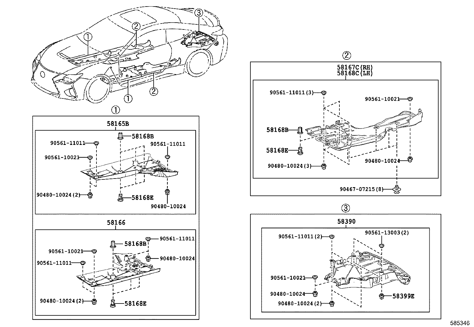 58167-24020 COVER, FRONT FLOOR, CENTER RH product image