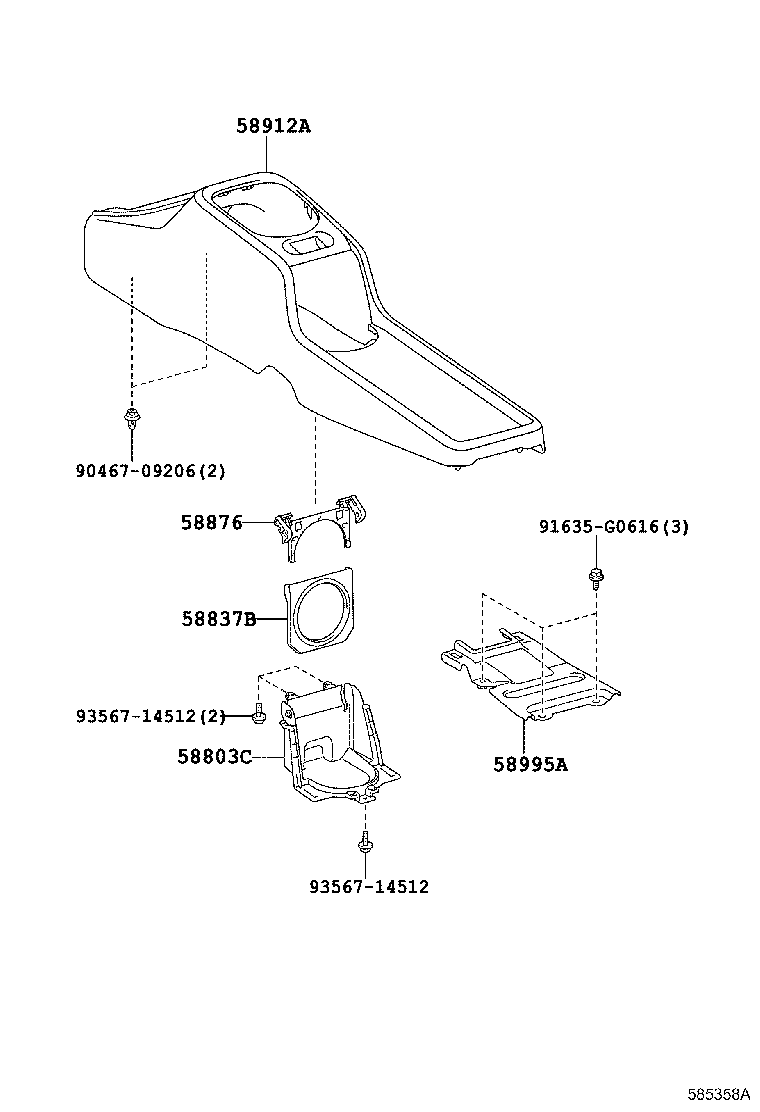 58996-52040 BRACKET, CONSOLE BOX MOUNTING, NO.2 product image