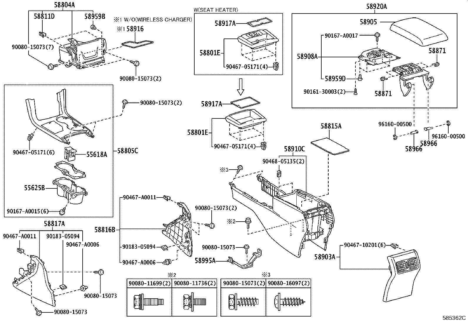 58804-06241 PANEL SUB-ASSY, CONSOLE, UPPER product image