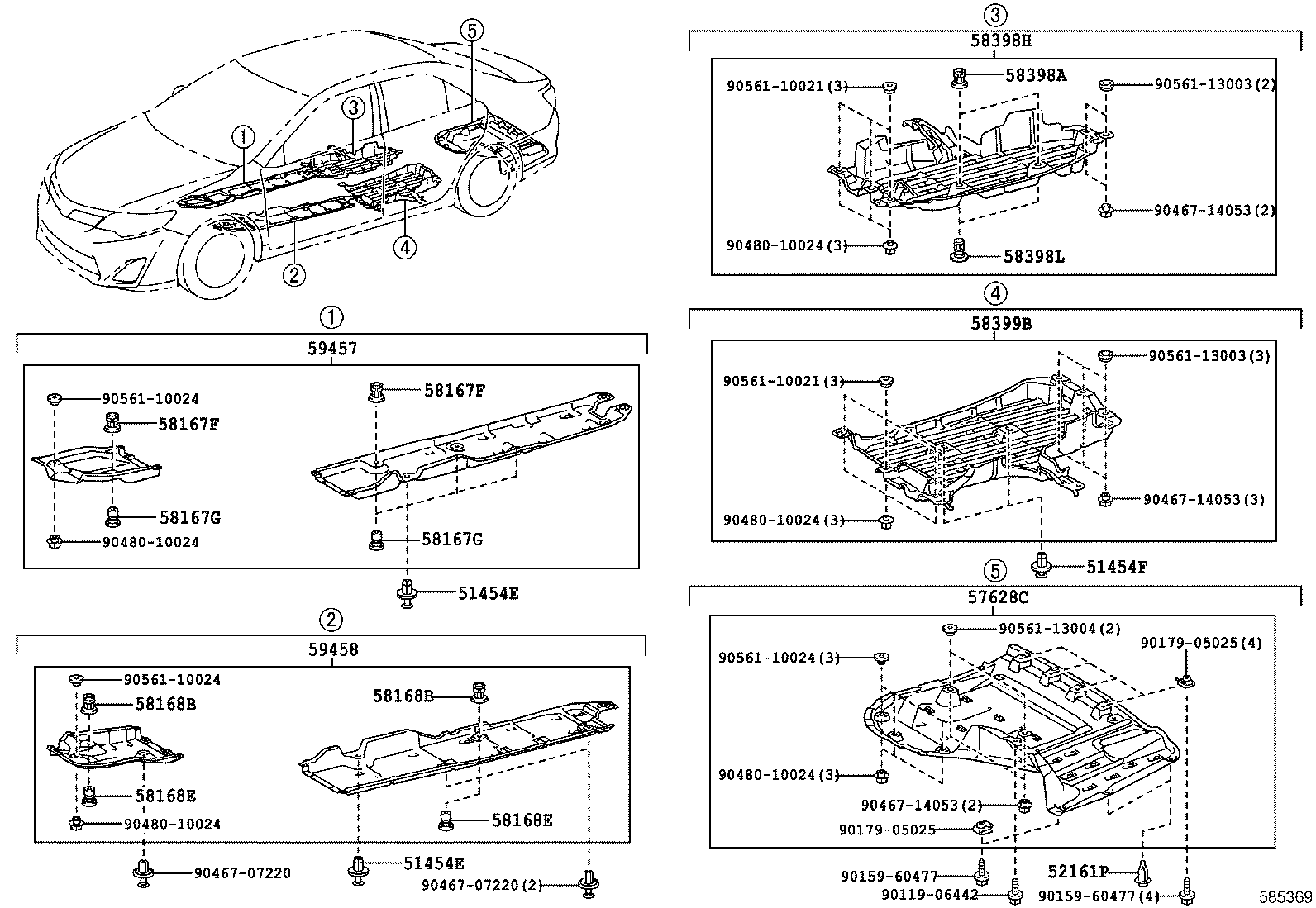 51453-33010 SILENCER, REAR FLOOR COVER product image